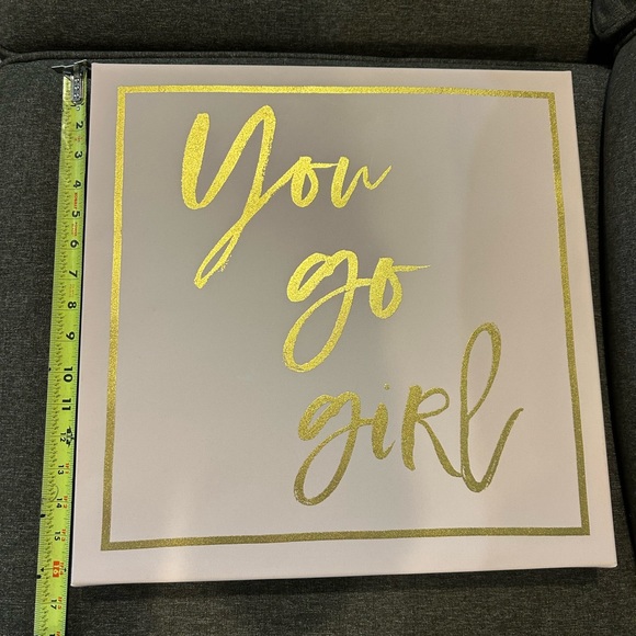 Blush Pink and Gold Canvas Wall Decor “You Go Girl” - Picture 5 of 5